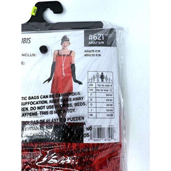 Ruby Flapper Halloween Costume for Women, Gatsby Ruby Red dress NEW S/M NEW - Picture 7 of 8